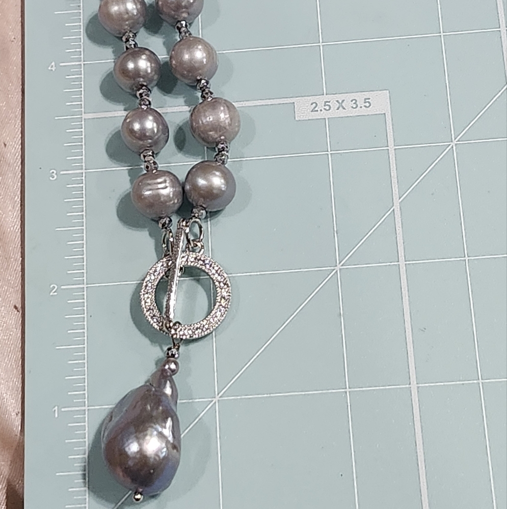 Elegant Silver Pearl Necklace